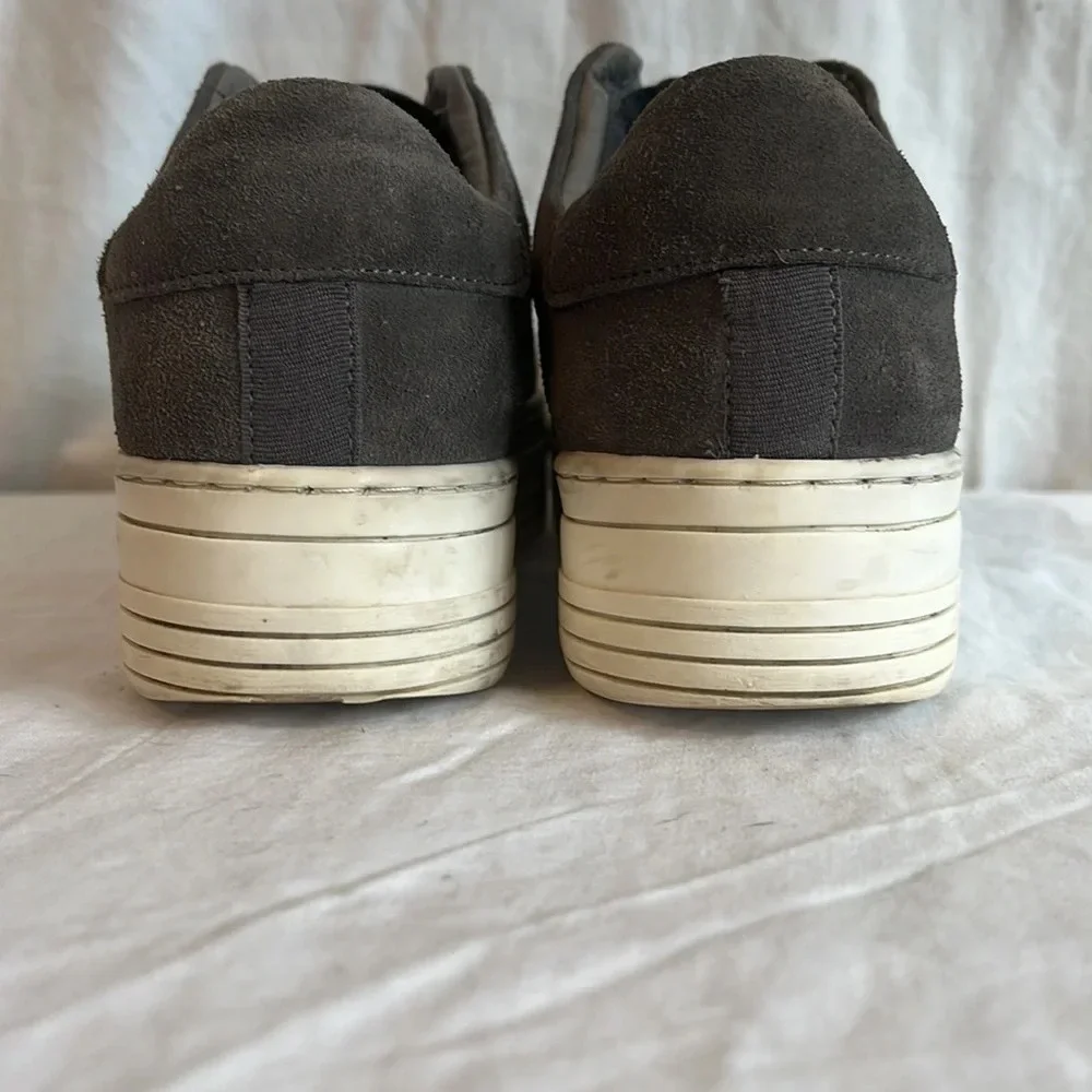 All Saints Aya Suede Platform Slip On Rounded Toe Elastic Top Sneaker 38/8